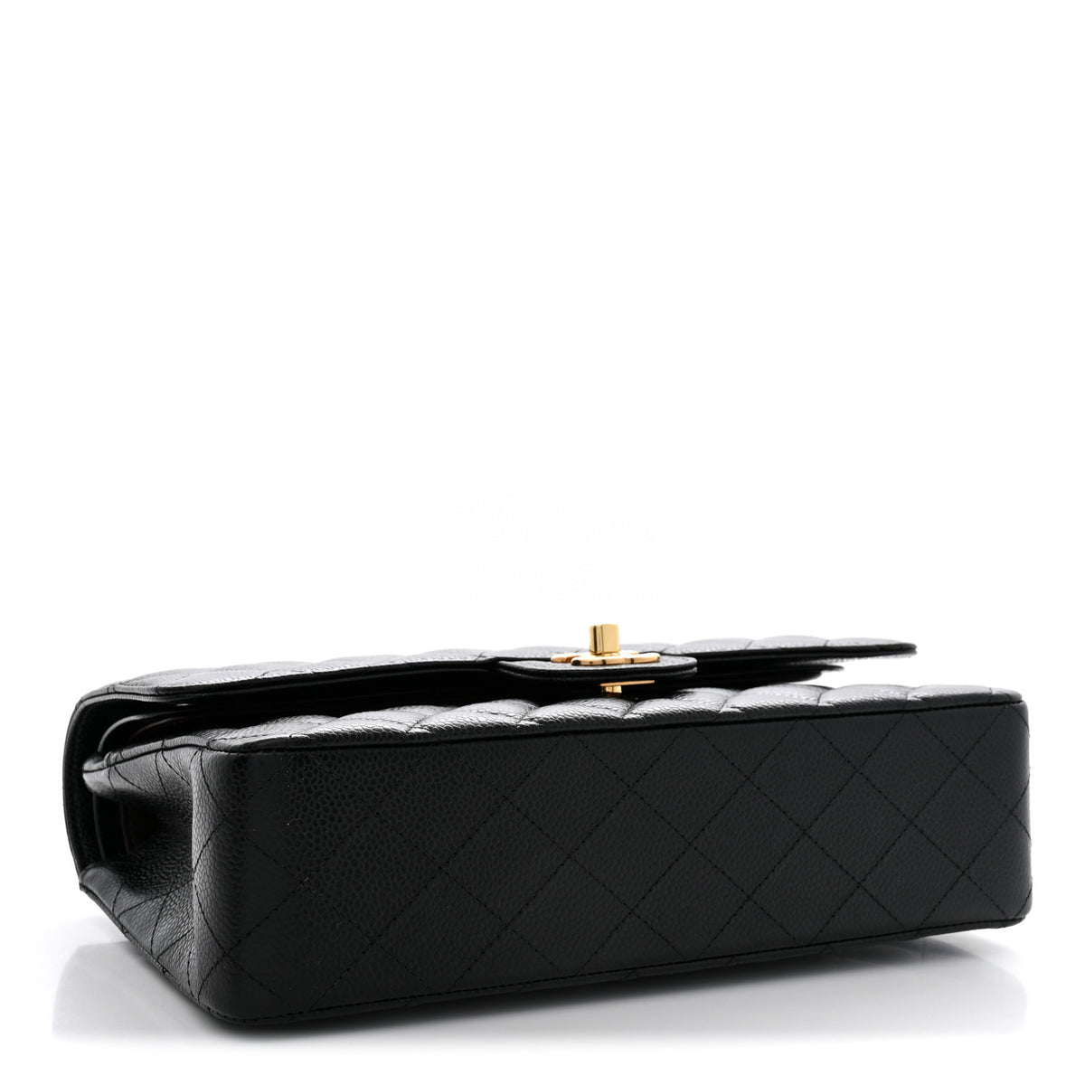 Caviar Quilted Medium Double Flap Black