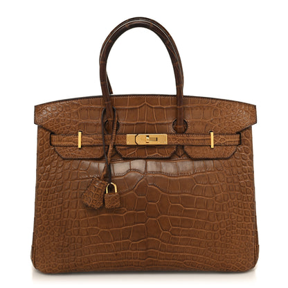 Hermes Matte Alligator Birkin 35 Alezan 1 of 13