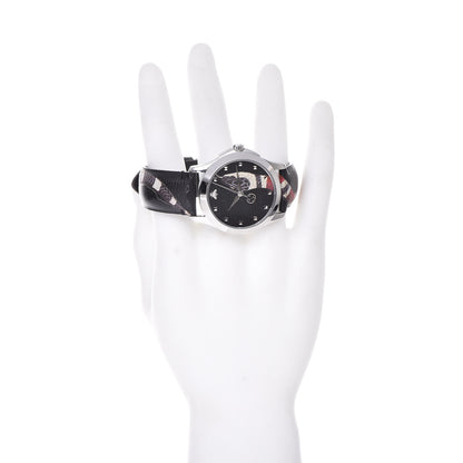 Gucci Stainless Steel Calfskin 38mm Le Marche Des Merveilles Snake Quartz Watch Black 2 of 11