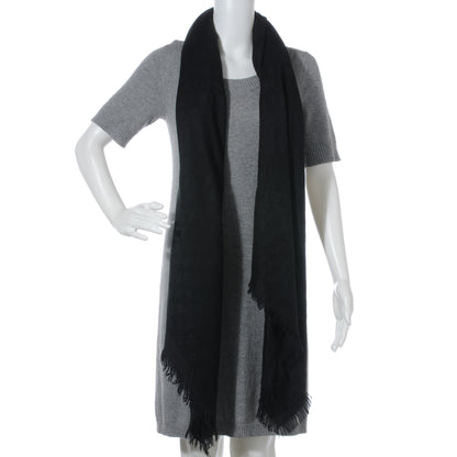 Louis Vuitton Silk Wool Monogram Shawl Black 3 of 5