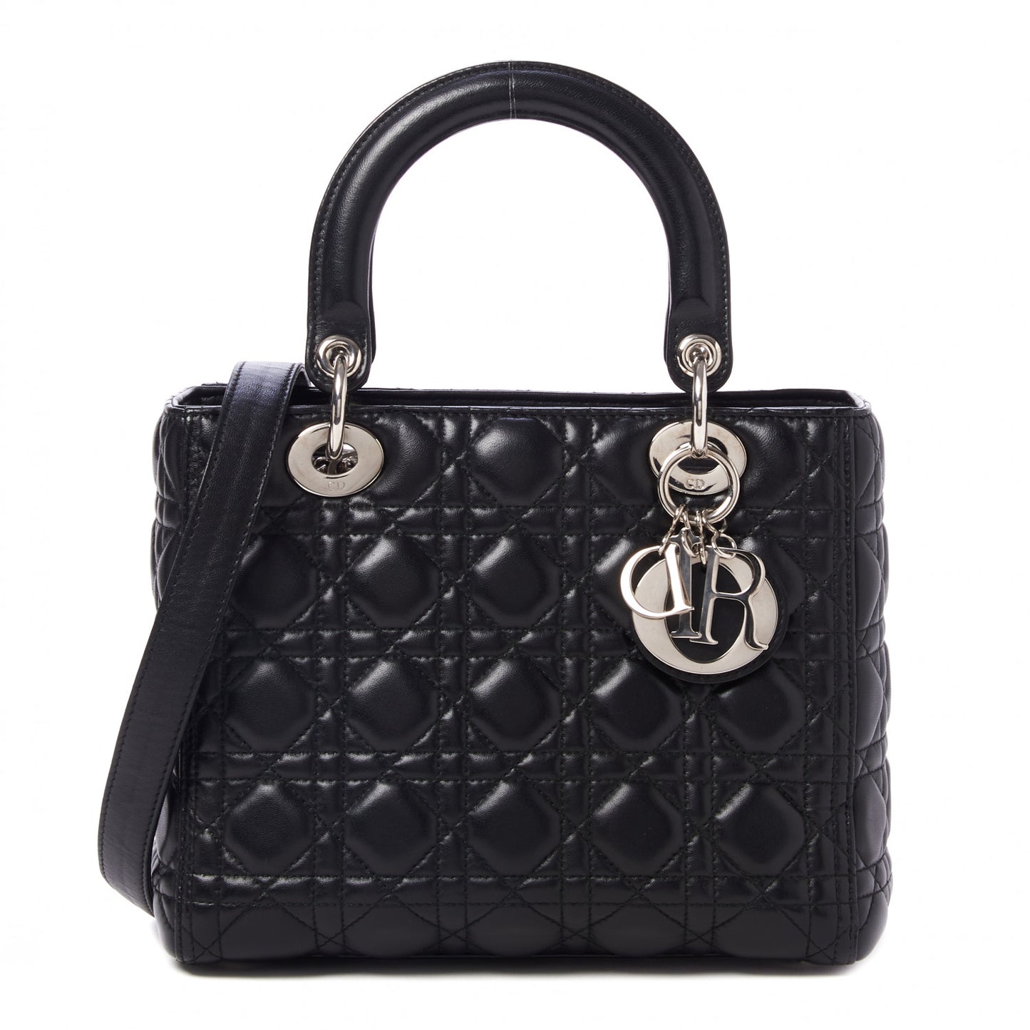 Lambskin Cannage Medium Lady Dior Black