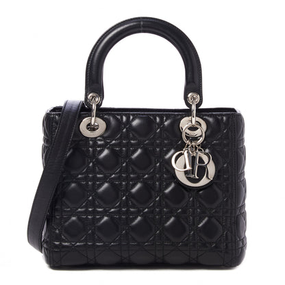 Christian Dior Lambskin Cannage Medium Lady Dior Black 1 of 11