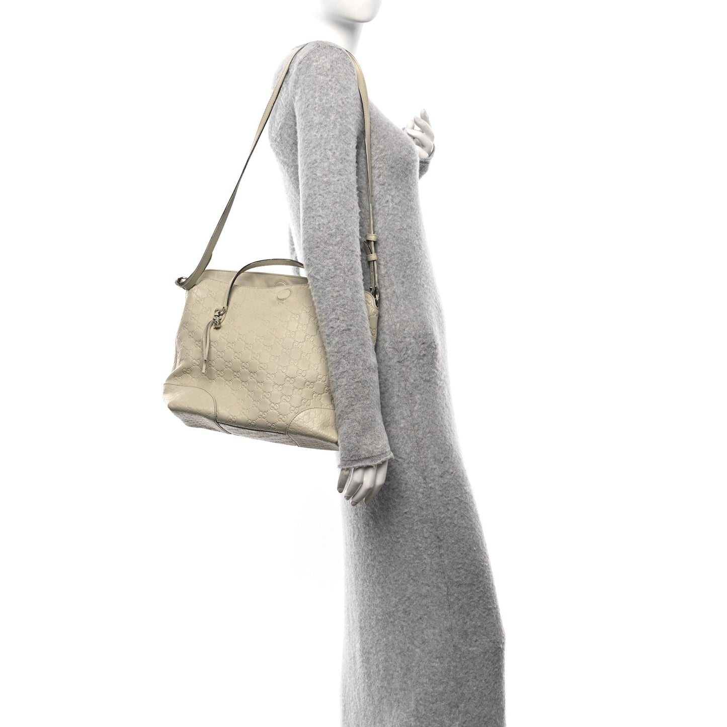 Guccissima Medium Bree Foldover Tote Off White
