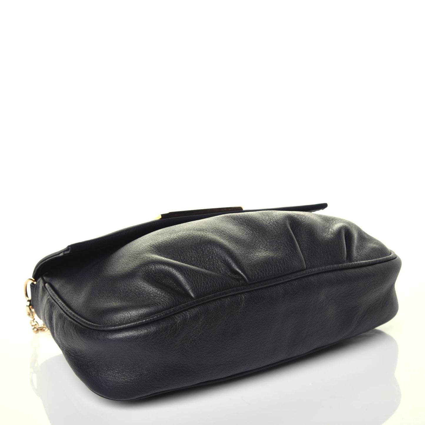 Vitello Flamingo Fendista Pouchette Crossbody Black