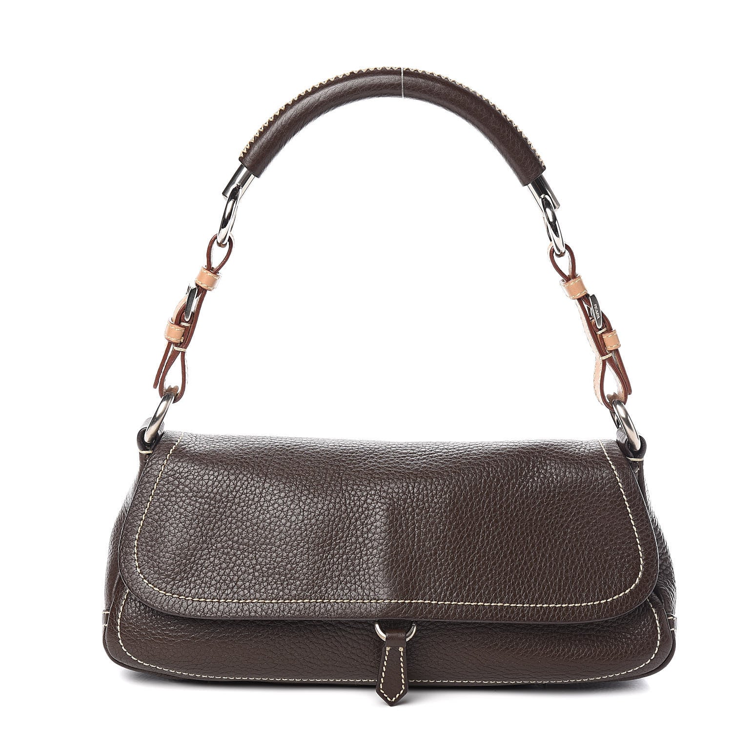 Prada Vitello Daino Shoulder Bag Caffe Naturale 1 of 10