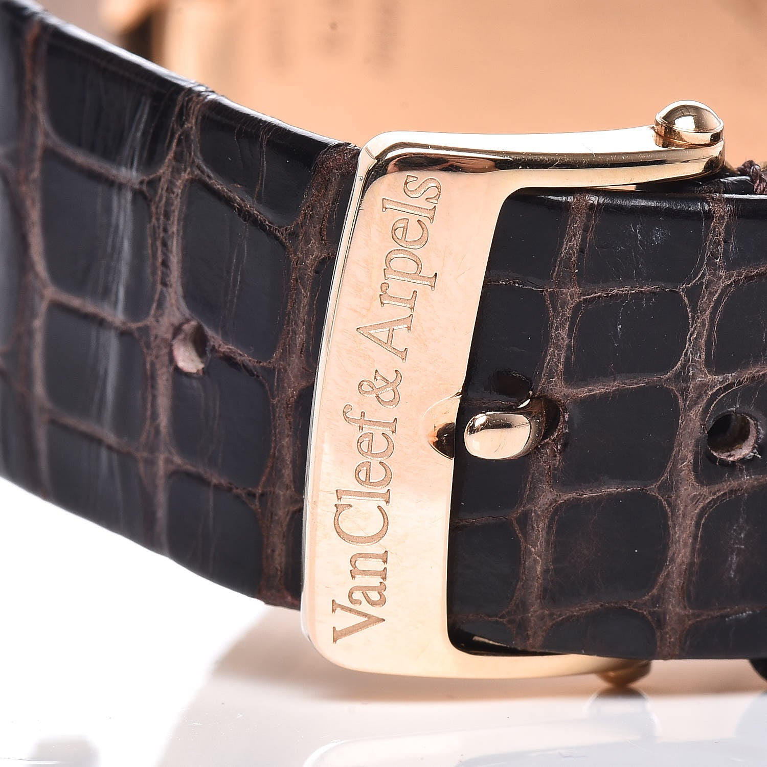 Van Cleef & Arpels 18K Rose Gold Alligator Diamond 42mm Pierre Arpels Automatic Watch 6 of 10