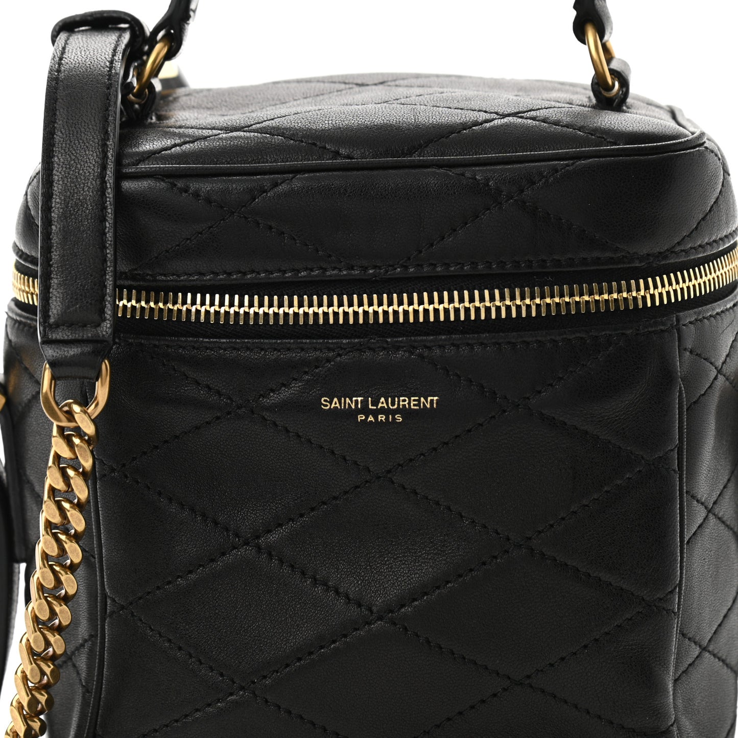 Lambskin Quilted Vanity Bag Black