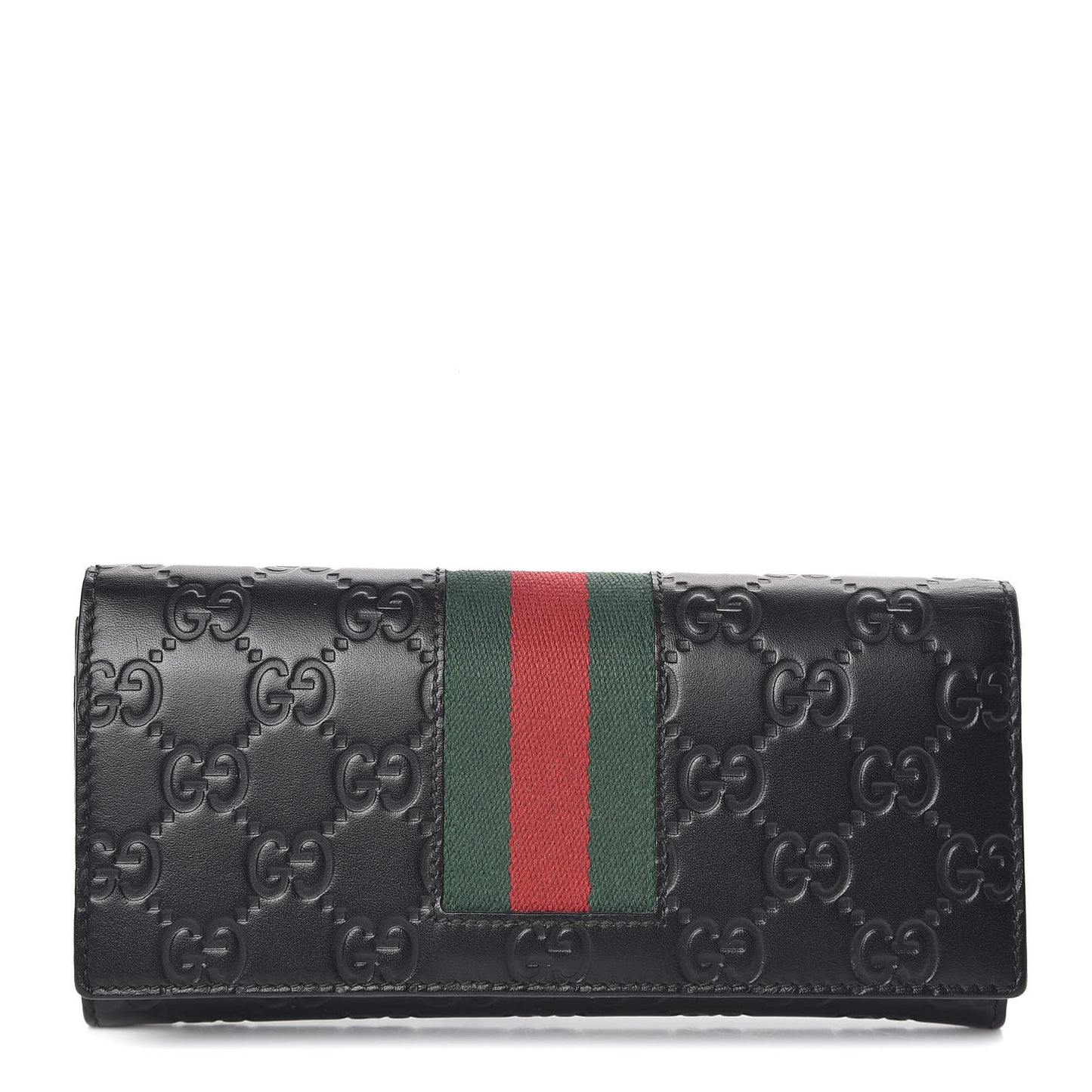 Guccissima Signature Web New Web Continental Wallet Black