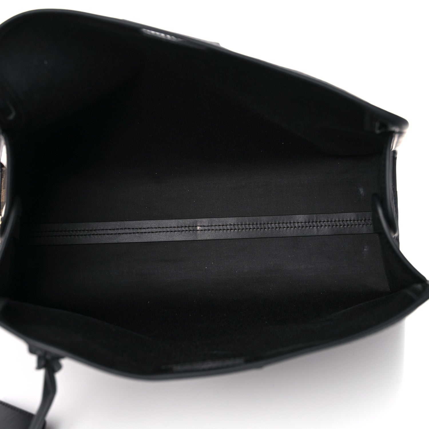 Fendi Glazed Fabric Vitello Century FF 1974 Stamp Patch Medium Peekaboo Defender Cover Mogano Panna Black 5 of 12