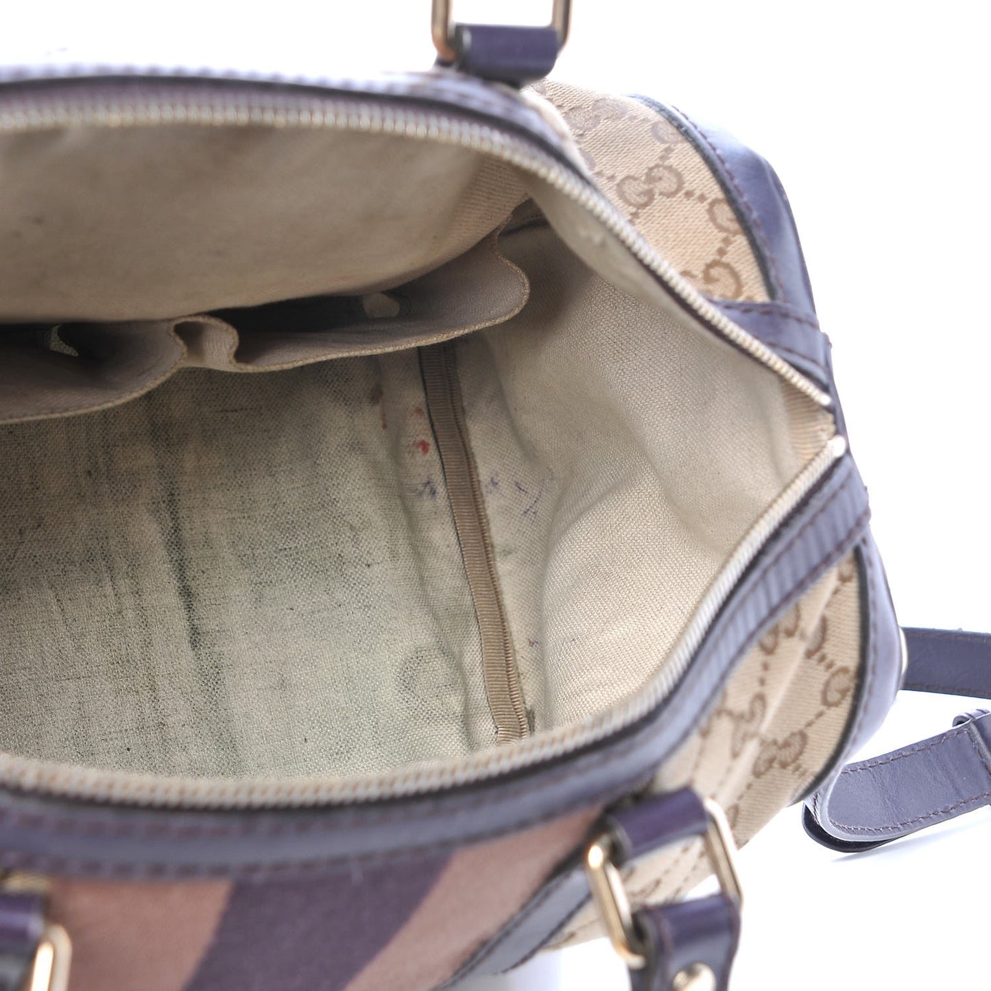 Monogram Vintage Web Medium Boston Dark Purple