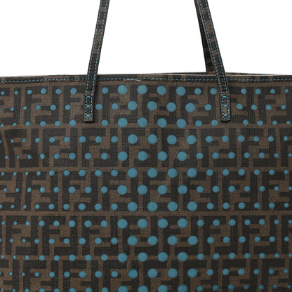 Fendi Zucca Spalmati Perforated Medium Roll Tote Tobacco Pavone 8 of 16
