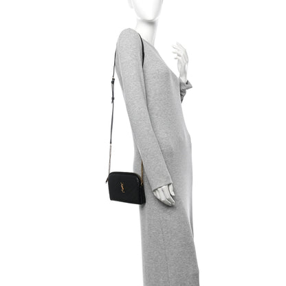 Saint Laurent Lambskin Quilted Gaby Zipped Pouch Black 2 of 13