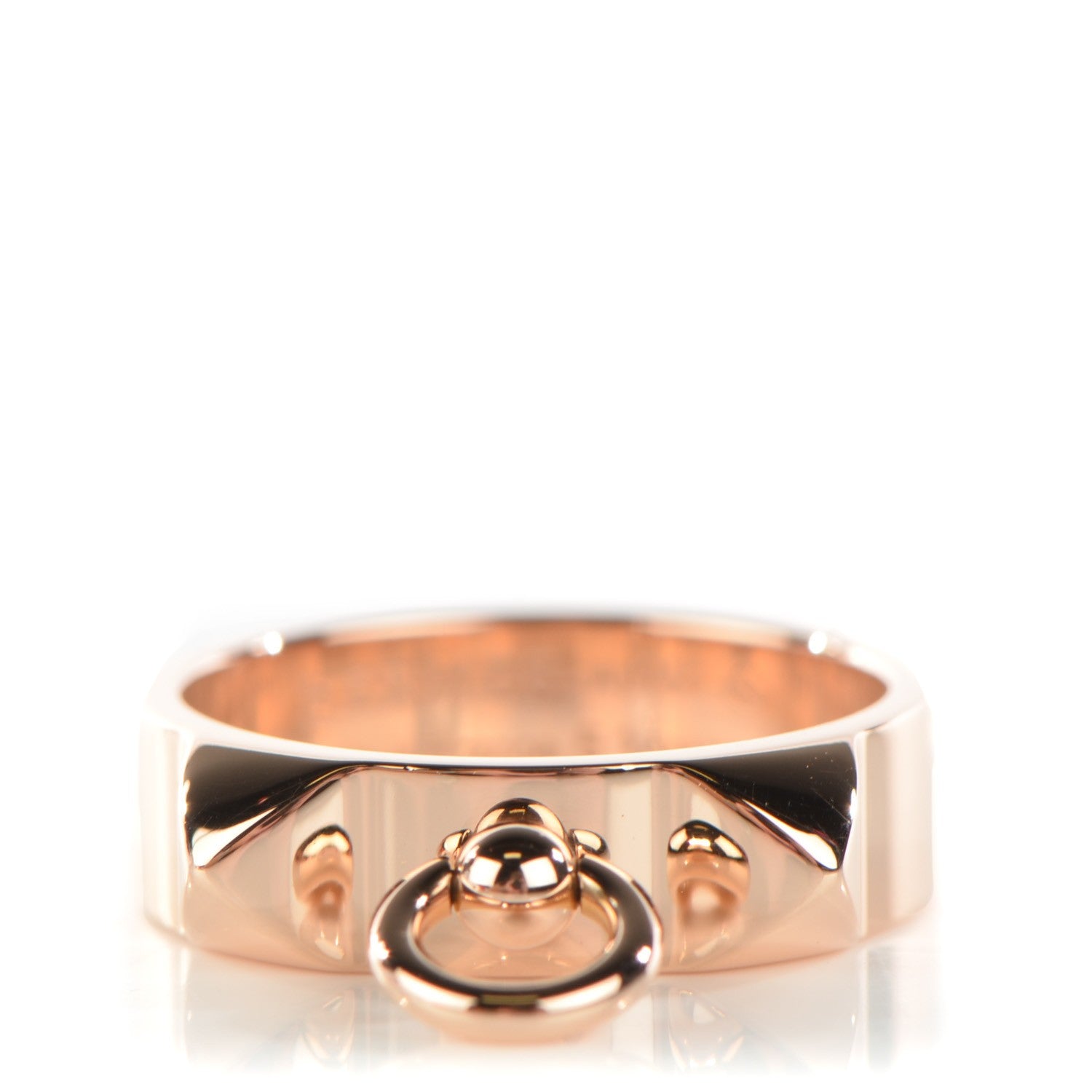 Hermes 18K Rose Gold PM Collier De Chien Ring 51 5.75 1 of 5