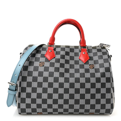 Louis Vuitton Damier Speedy Bandouliere 30 Black White 1 of 10