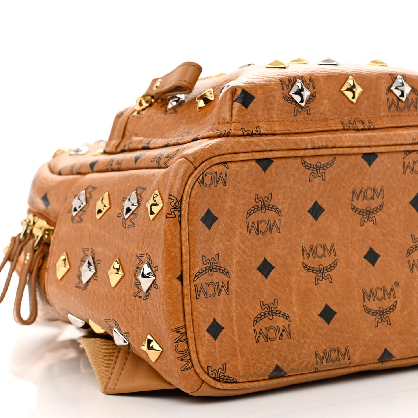 Visetos Studded Small Stark Backpack Cognac