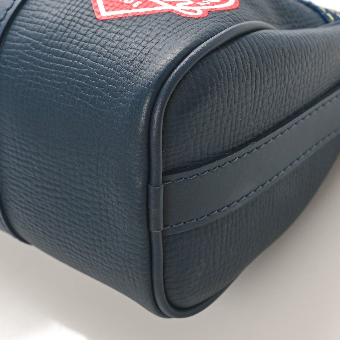 X NIGO Taurillon Monogram Denim Drip Keepall XS Blue