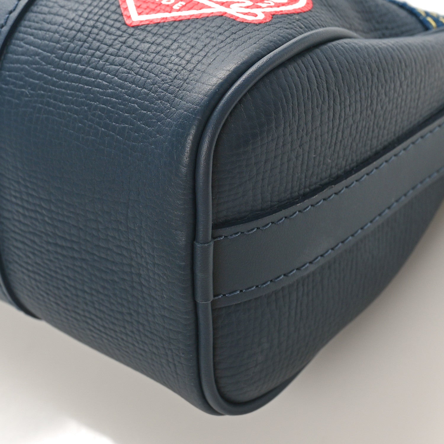 Louis Vuitton X NIGO Taurillon Monogram Denim Drip Keepall XS Blue 8 of 9