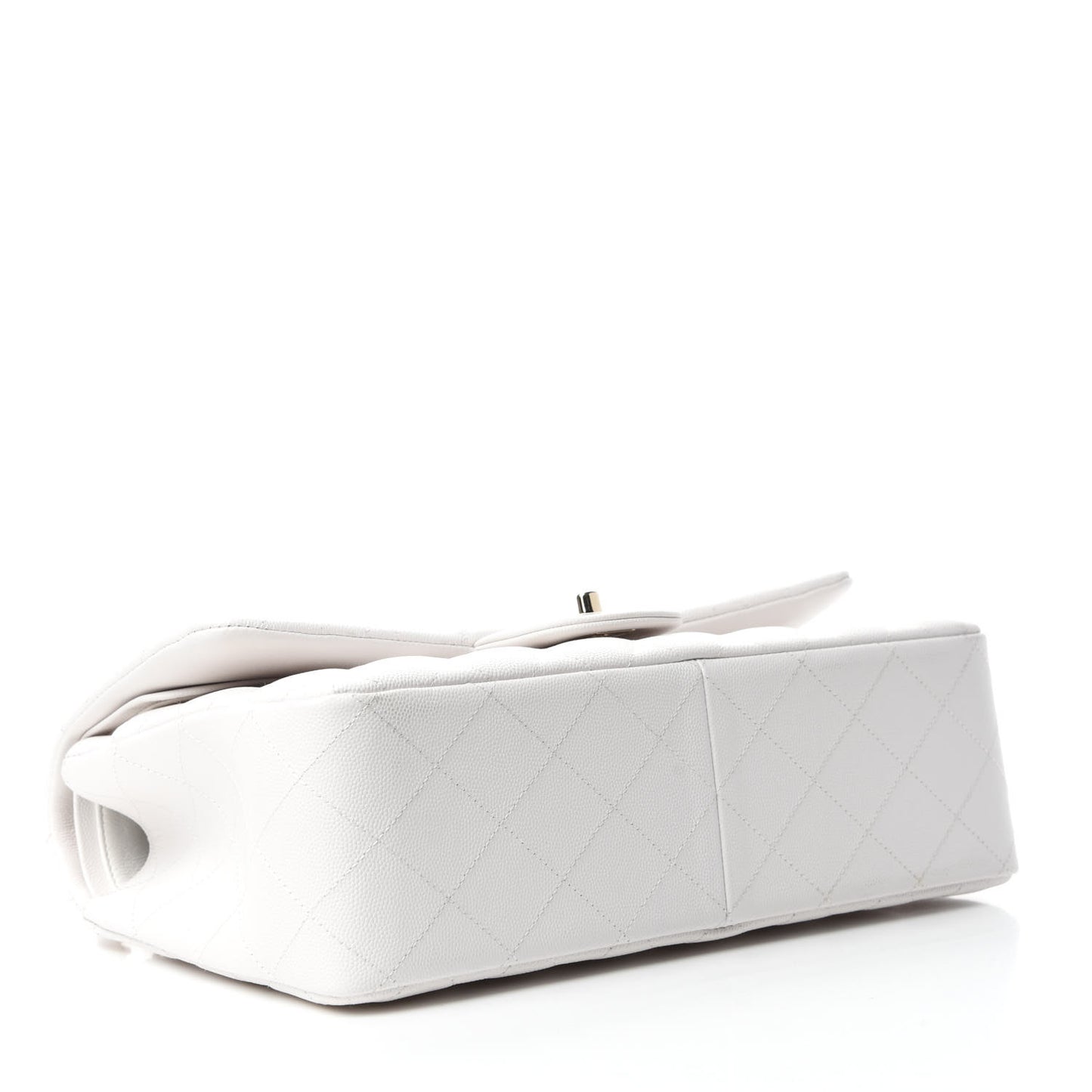 Caviar Quilted Jumbo Double Flap White