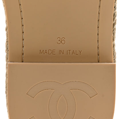 Chanel Suede Espadrille Sandals 36 Beige 7 of 9