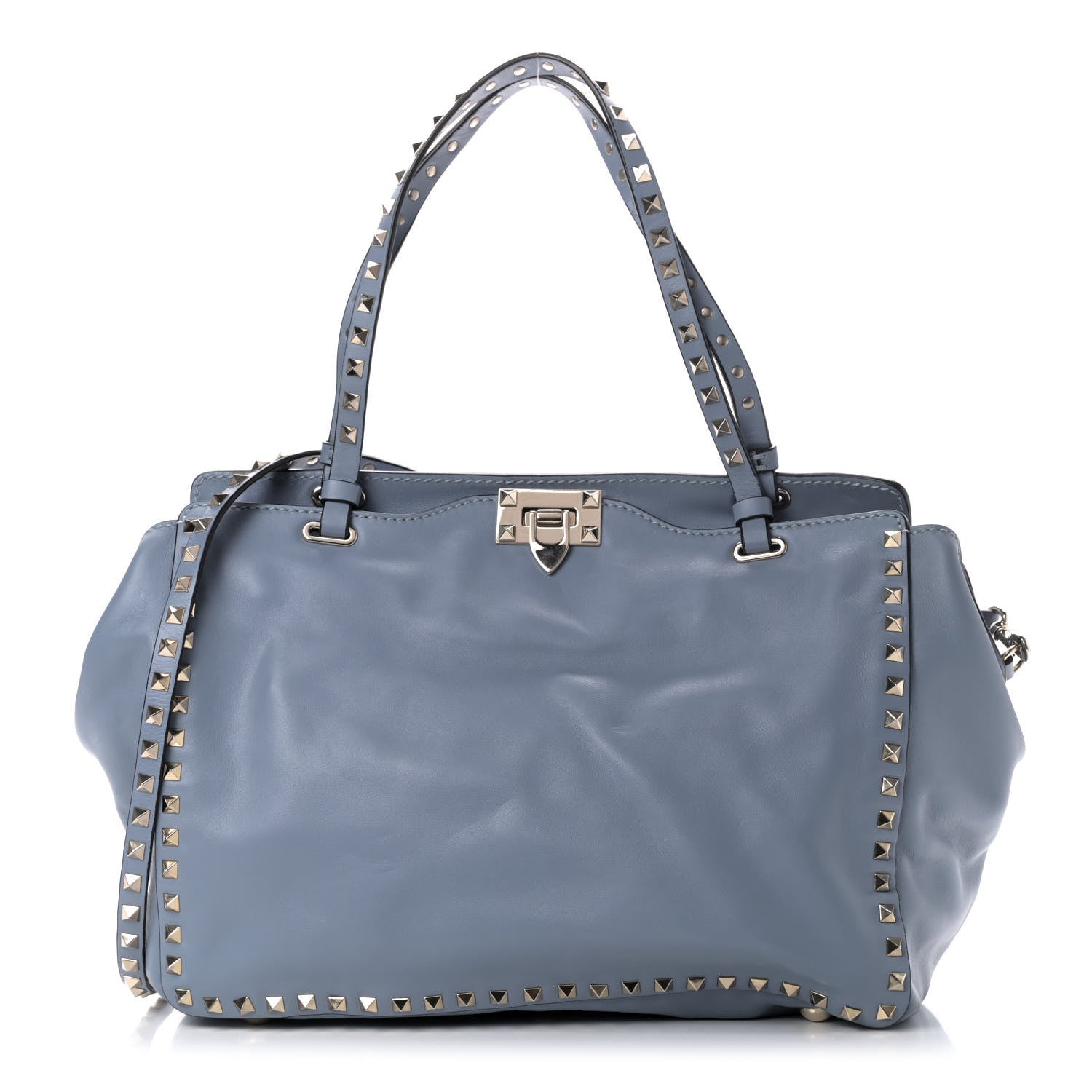 Valentino Garavani Vitello Medium Rockstud Tote London Stone 1 of 6