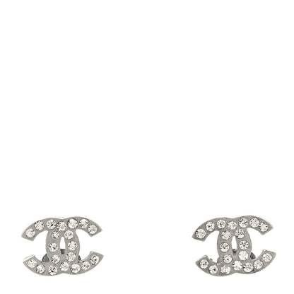 Chanel Crystal Mini Timeless CC Earrings Silver 1 of 5