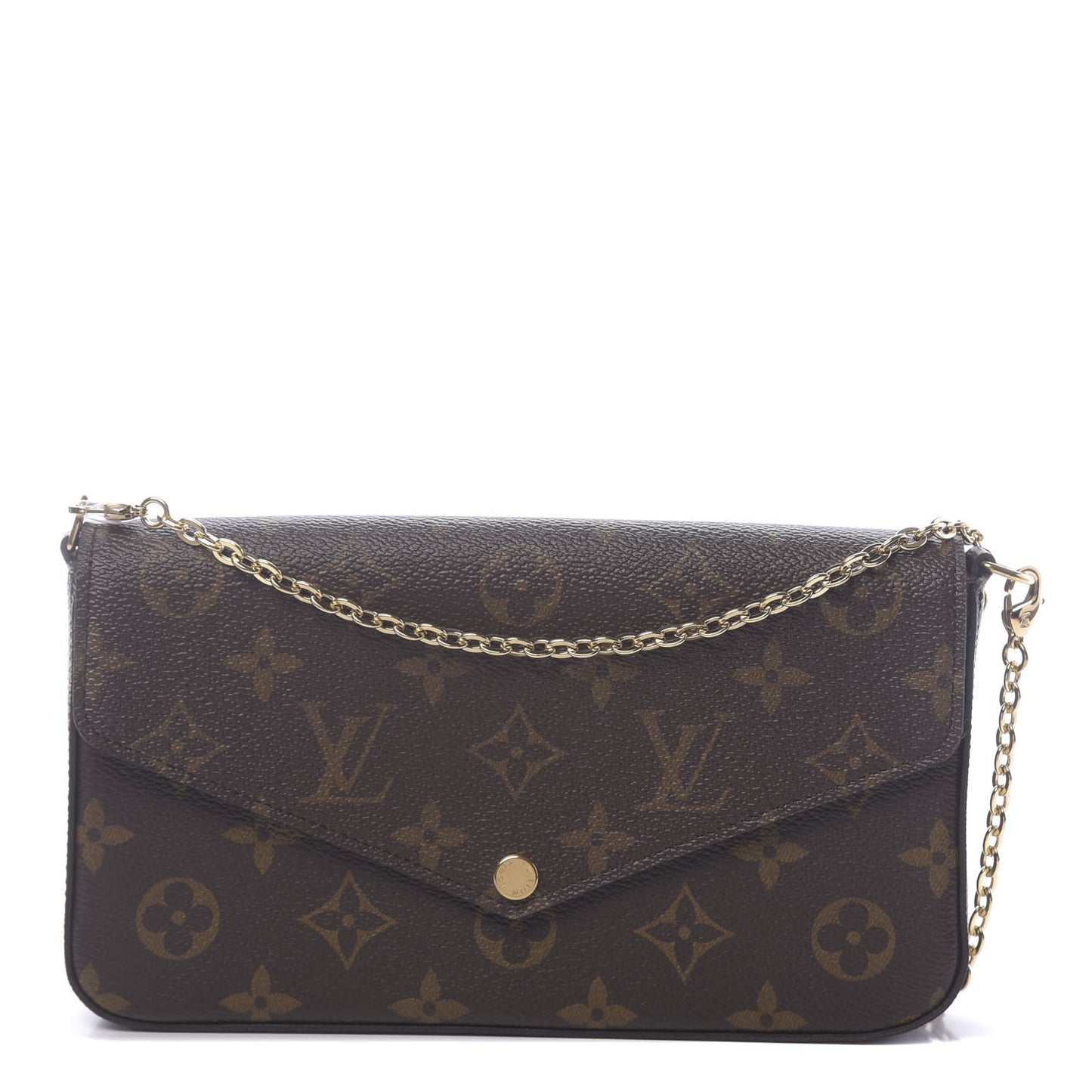 Monogram Pochette Felicie Chain Wallet Fuchsia
