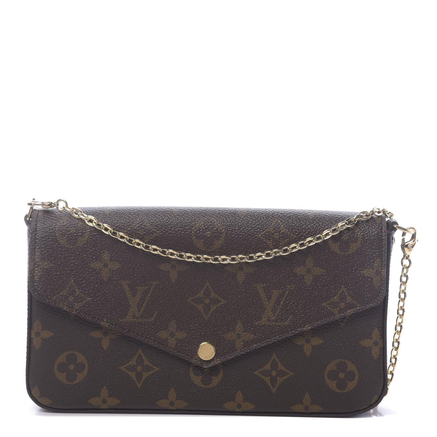 Louis Vuitton Monogram Pochette Felicie Chain Wallet Fuchsia 1 of 10