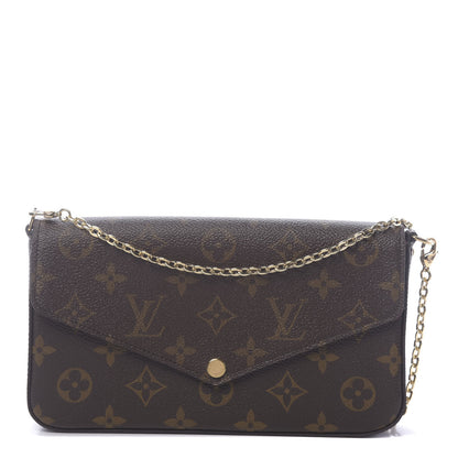 Louis Vuitton Monogram Pochette Felicie Chain Wallet Fuchsia 1 of 10