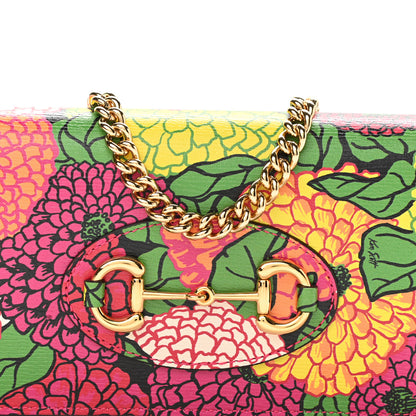 Gucci X KEN SCOTT Shangai Calfskin Pomponica Print Horsebit 1955 Wallet On Chain Multicolor Fuxia Pompon 7 of 10