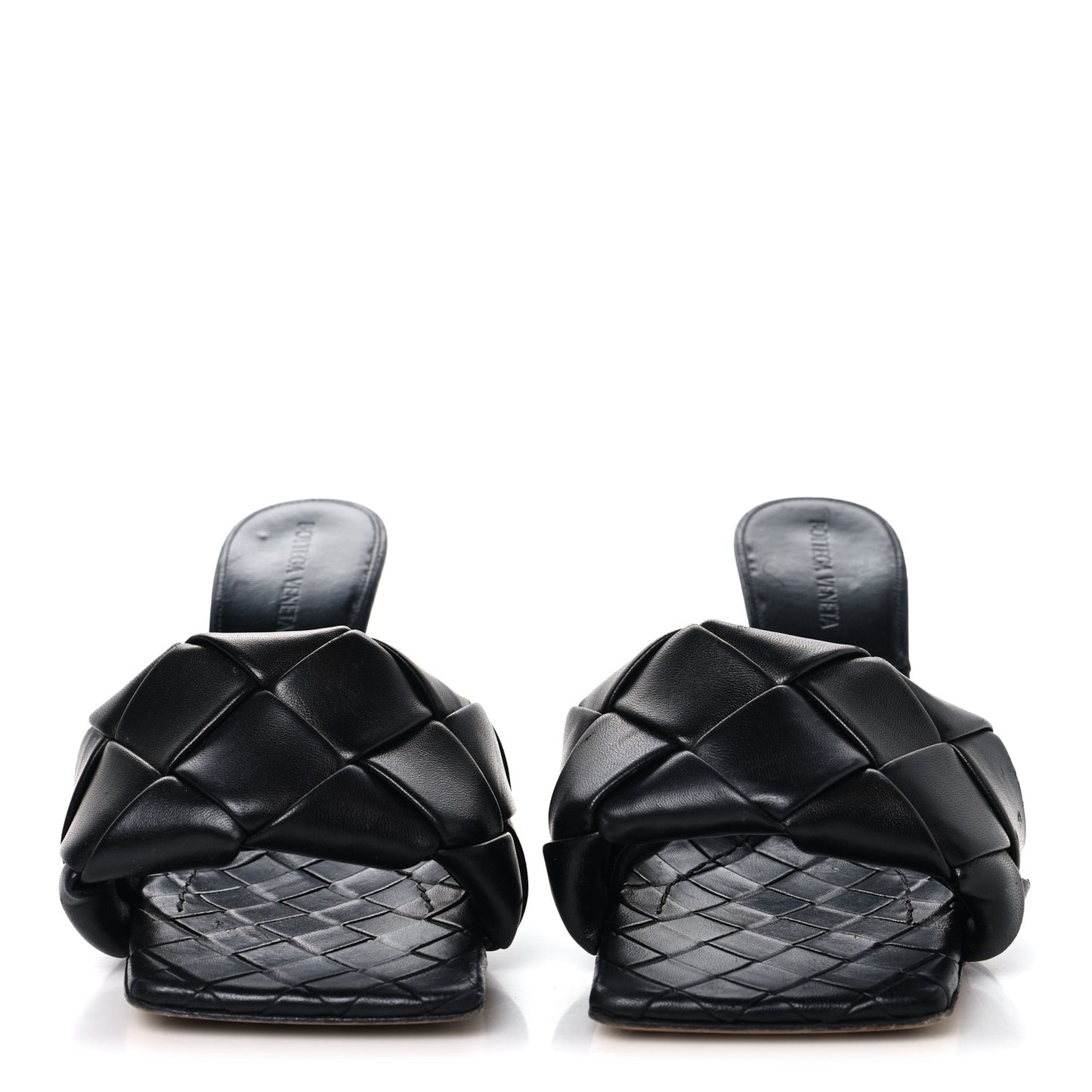 Nappa Maxi Intrecciato Lido Mule Sandals 37 Black