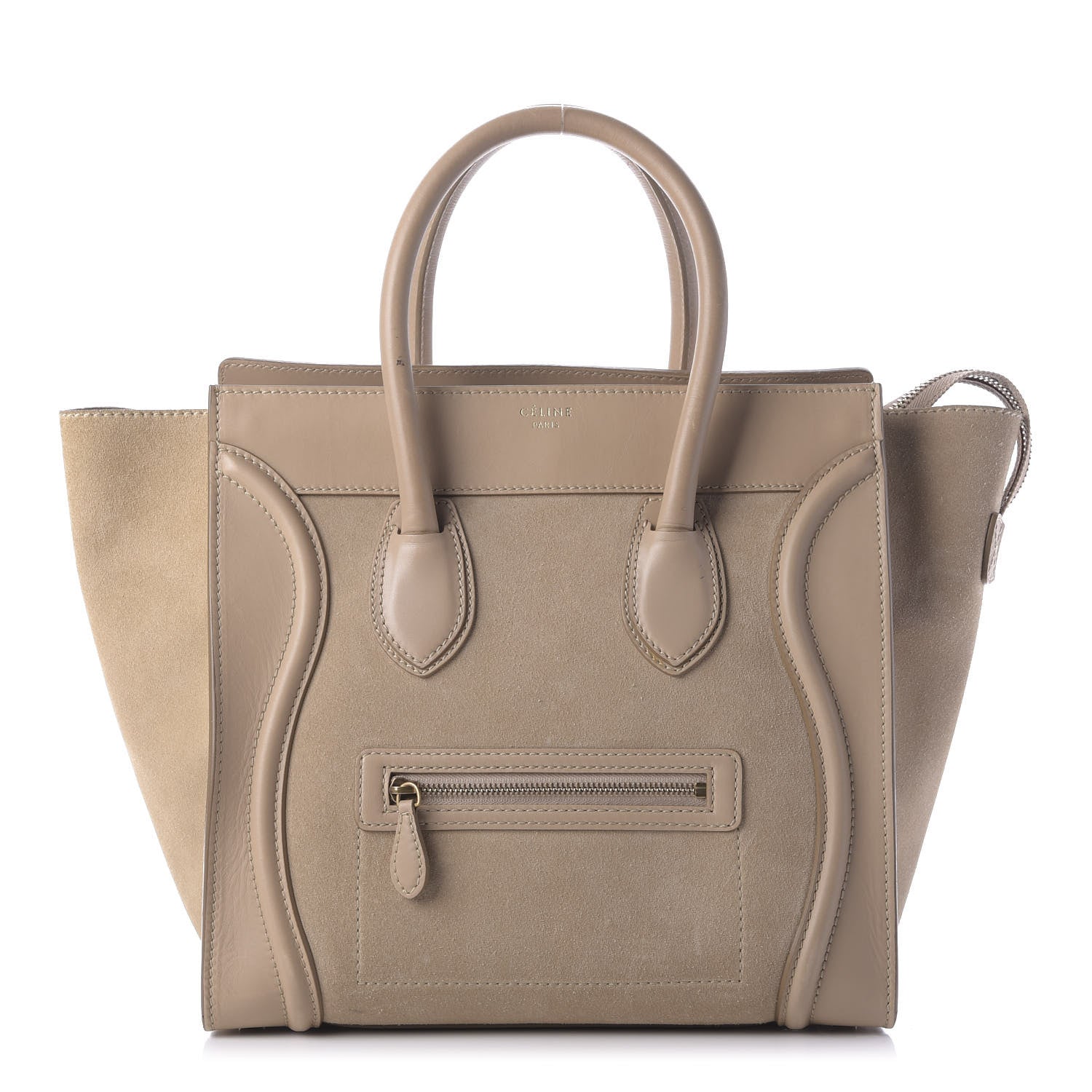 Celine Smooth Calfskin Suede Mini Luggage Camel 1 of 9
