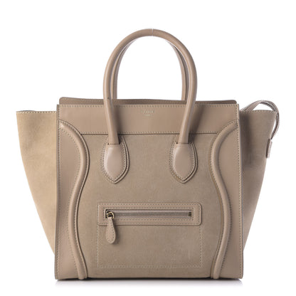 Celine Smooth Calfskin Suede Mini Luggage Camel 1 of 9