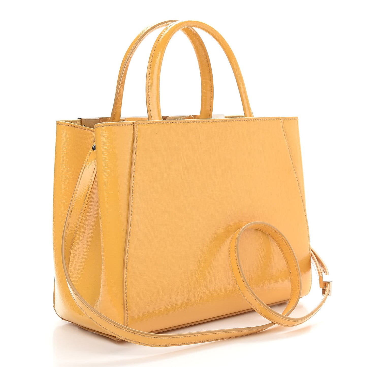Vitello Vernice Camoscio Petite 2Jours Tote Alchemy Yellow