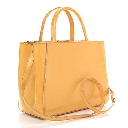 Fendi Vitello Vernice Camoscio Petite 2Jours Tote Alchemy Yellow 3 of 12