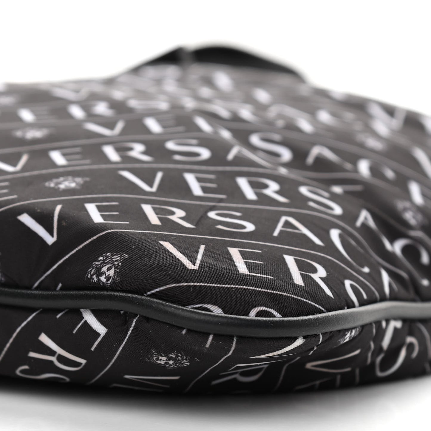Nylon Logo Crossbody Bag Black White