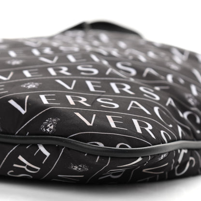 Versace Nylon Logo Crossbody Bag Black White 9 of 11