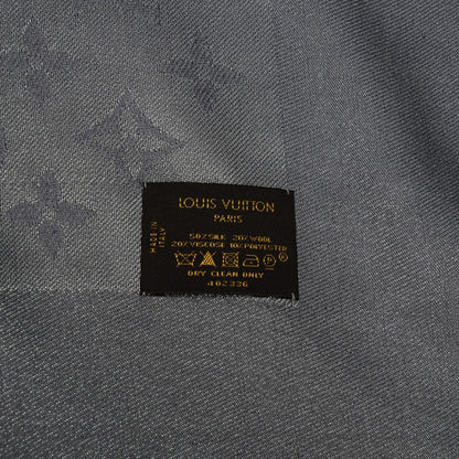 Louis Vuitton Silk Lurex Wool Monogram Shine Shawl Pearl Grey 5 of 8