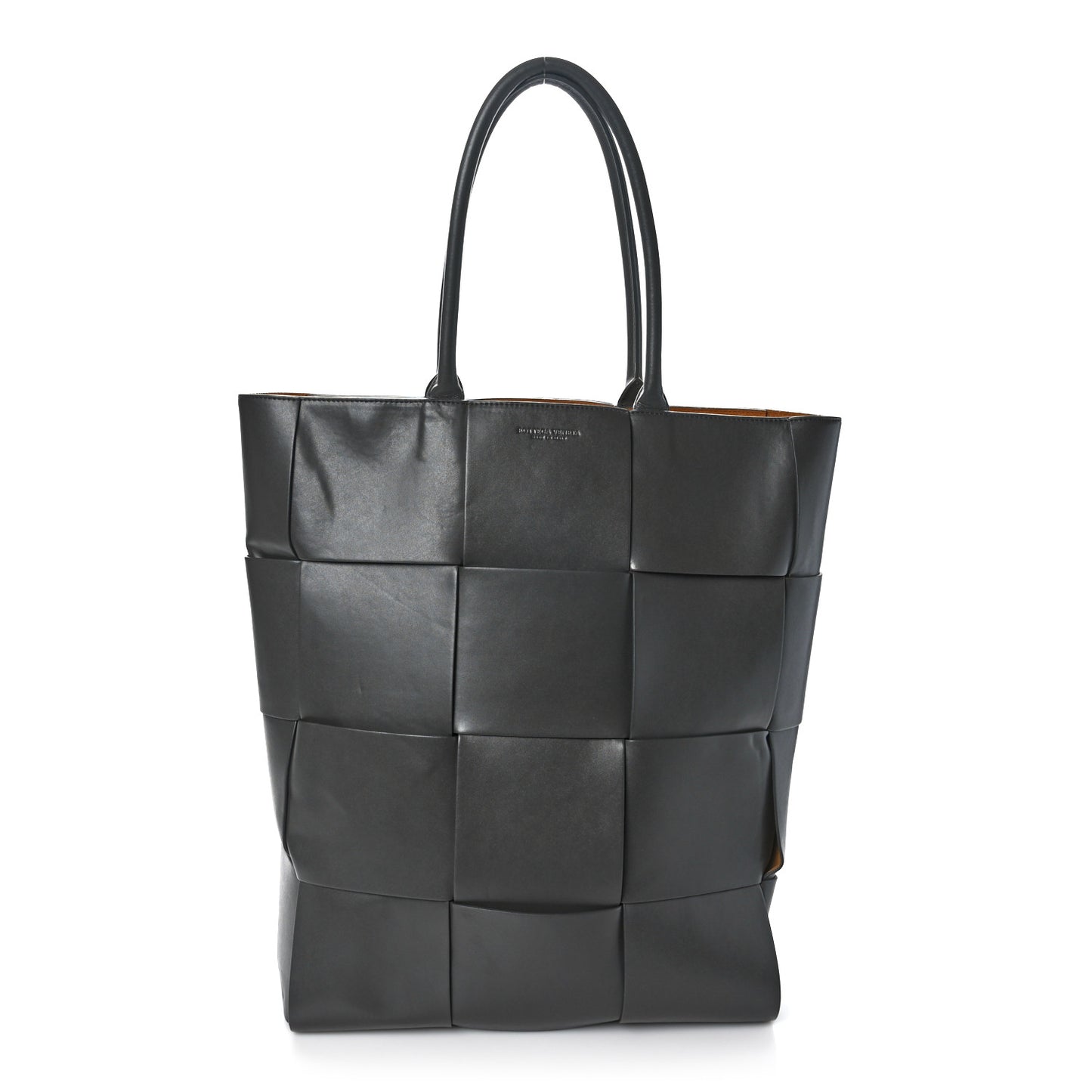 Nappa Maxi Intrecciato Mens Vertical Arco Tote Light Graphite