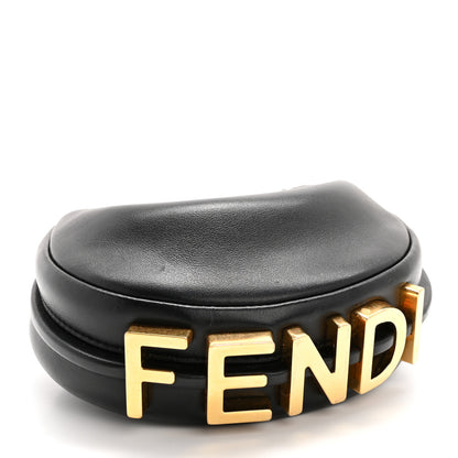 Fendi Vitello Grace Matte Nano Fendigraphy Hobo Charm Black 4 of 13