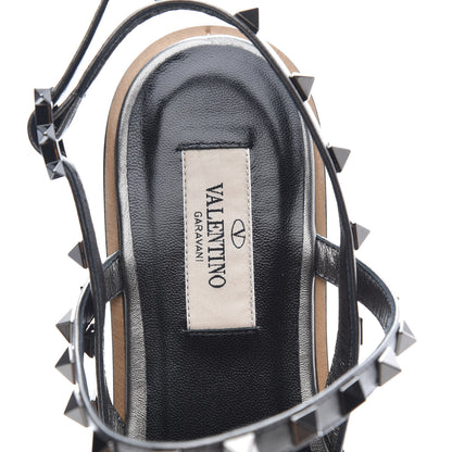 Valentino Garavani Metallic Nappa Rockstud T-Strap Slingback Flat Sandals 39 Rutenio 6 of 9