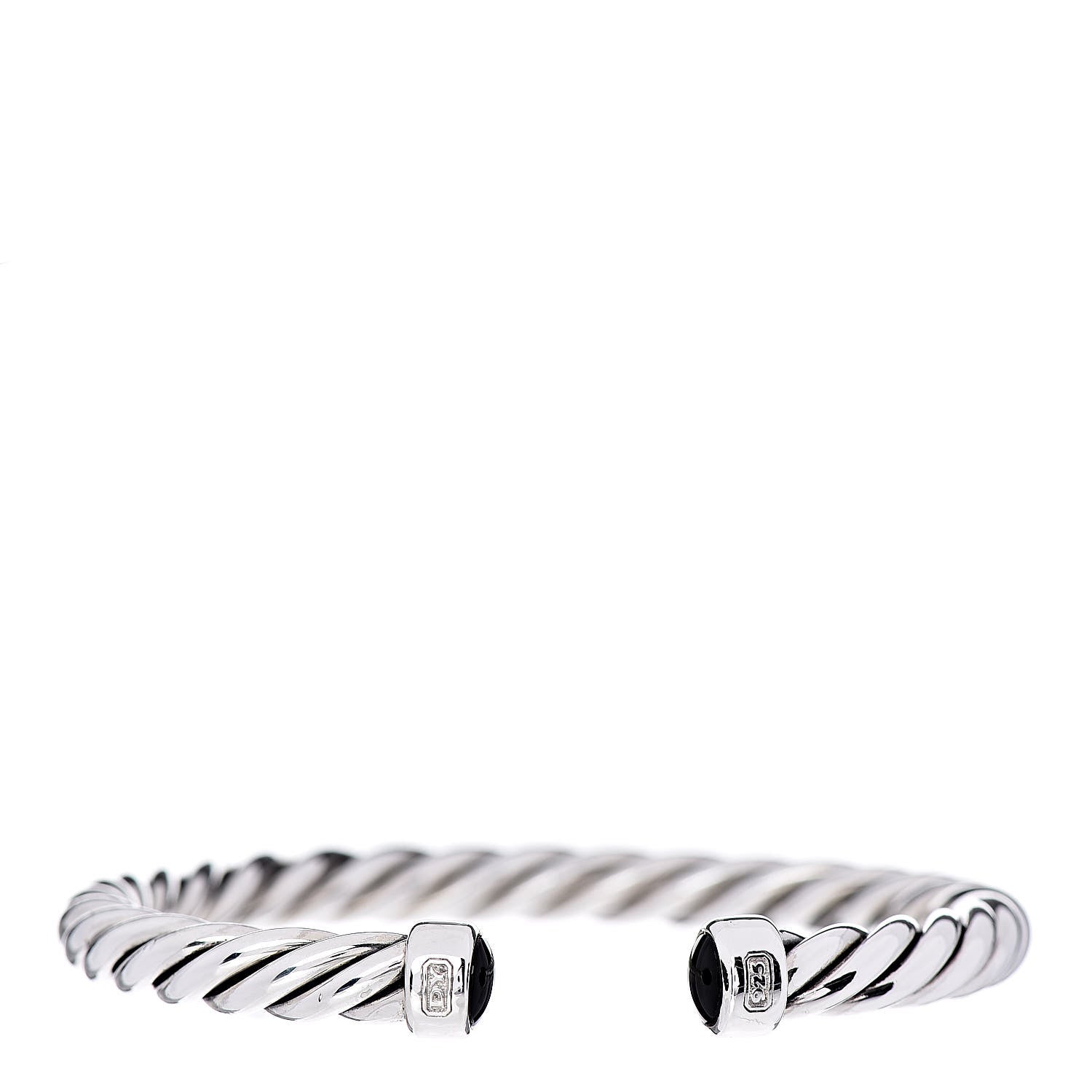 David Yurman Sterling Silver Black Onyx Cable Classic Cuff Bracelet 1 of 4