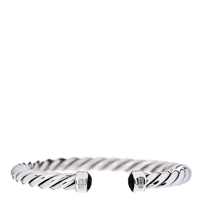David Yurman Sterling Silver Black Onyx Cable Classic Cuff Bracelet 1 of 4