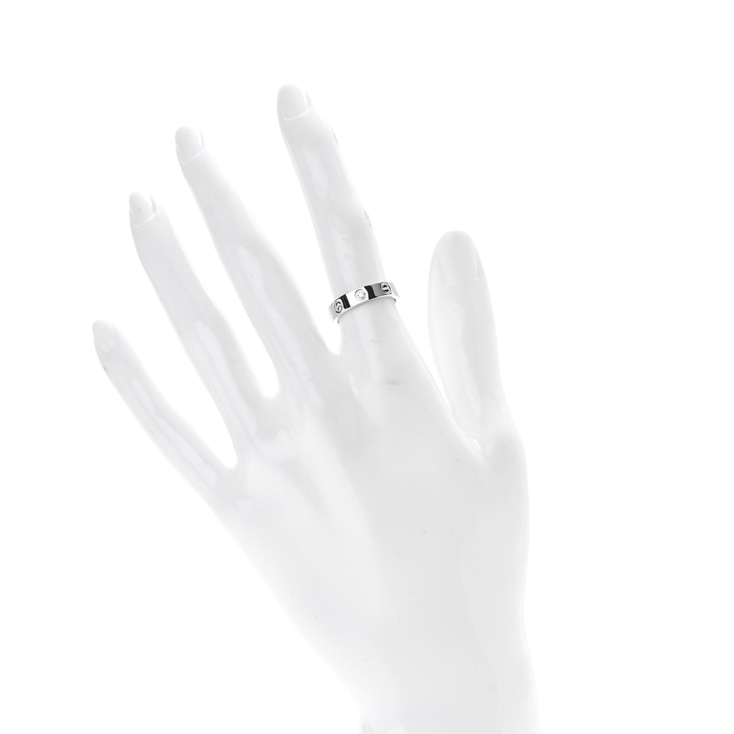 18K White Gold Diamond 4mm LOVE Wedding Band Ring 48 4.5
