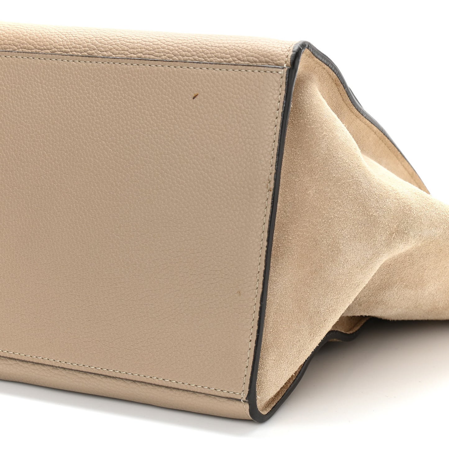 Drummed Calfskin Suede Large Trapeze Dune