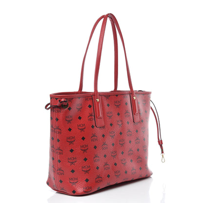 MCM Visetos Medium Liz Reversible Shopper Tote Ruby Red 5 of 20