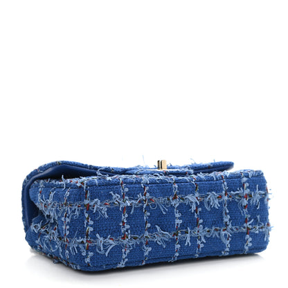 Chanel Tweed Quilted Mini Rectangular Flap Blue Multicolor 4 of 10