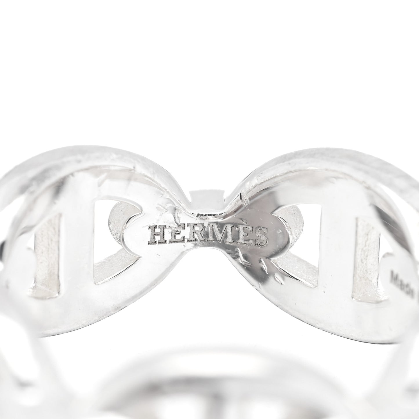 Sterling Silver PM Chaine d'Ancre Enchainee Band Ring 51 5.75