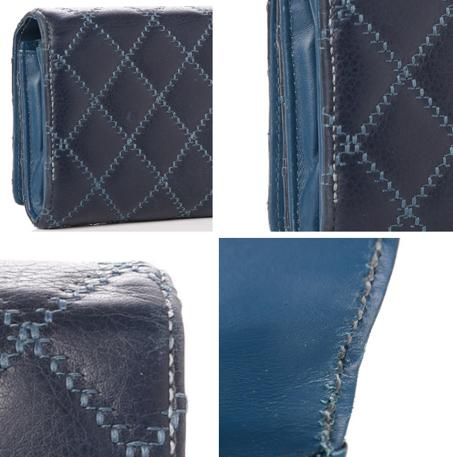Chanel Calfskin Quilted Large Diamond CC Flap Wallet Navy 11 of 11