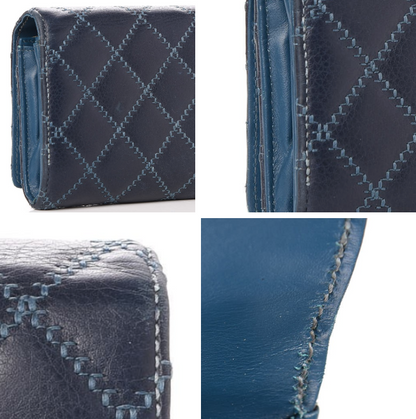 Chanel Calfskin Quilted Large Diamond CC Flap Wallet Navy 11 of 11