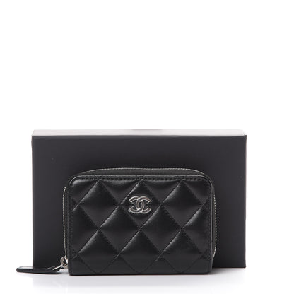 Chanel Lambskin Quilted Zip Coin Purse Black 8 of 8